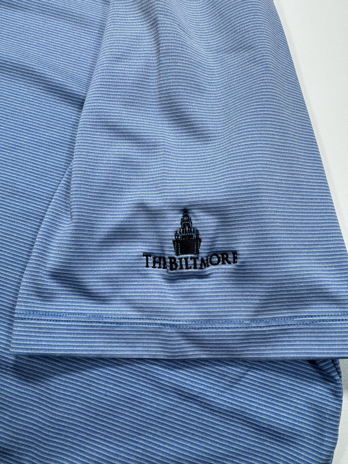 Nike Tiger Woods Collection Shirt Mens Large Blue Striped Snap Button Golf Polo