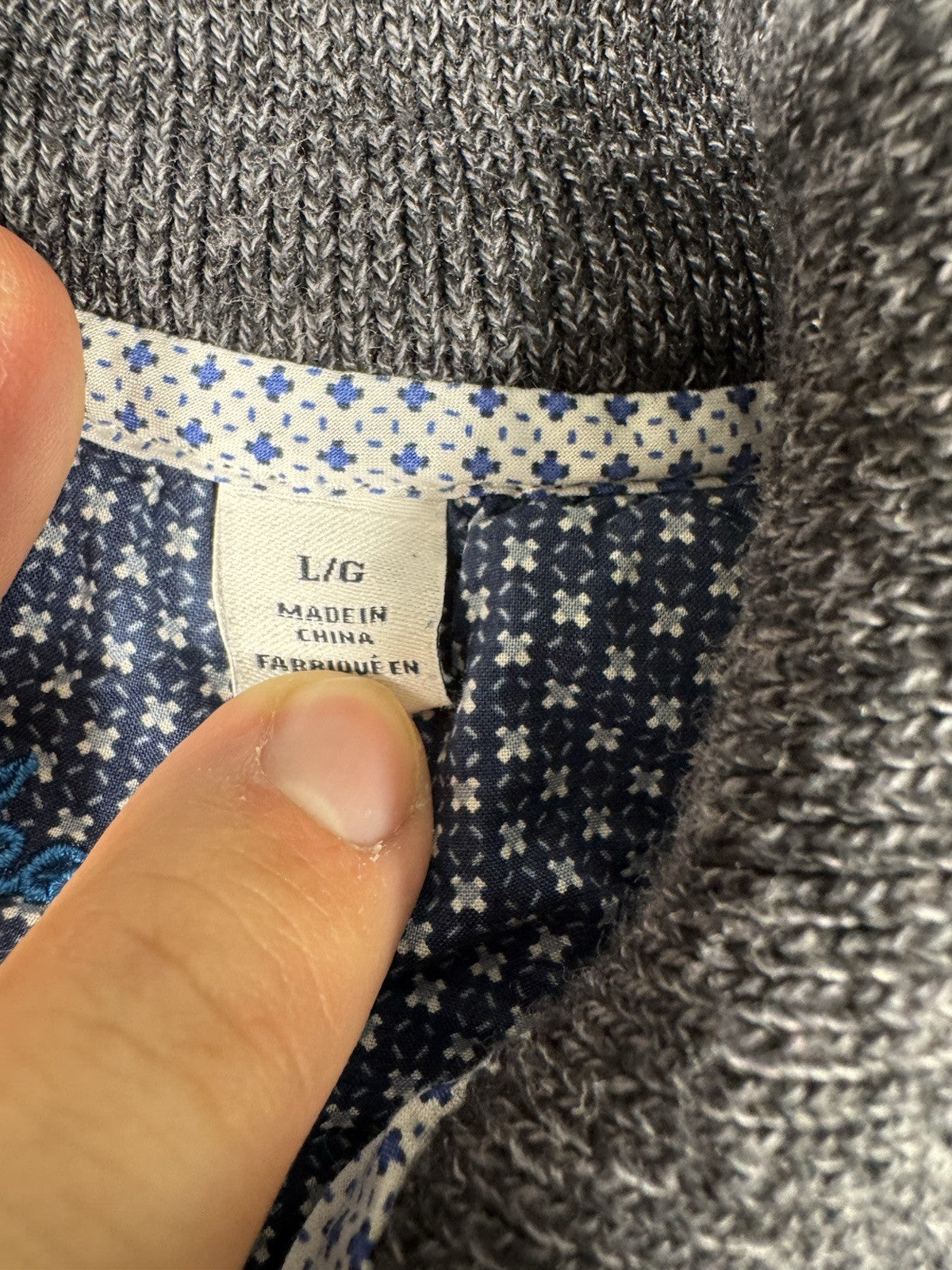 Robert Graham 1/4 Zip Pullover Sweater Men’s Size L Dark Gray