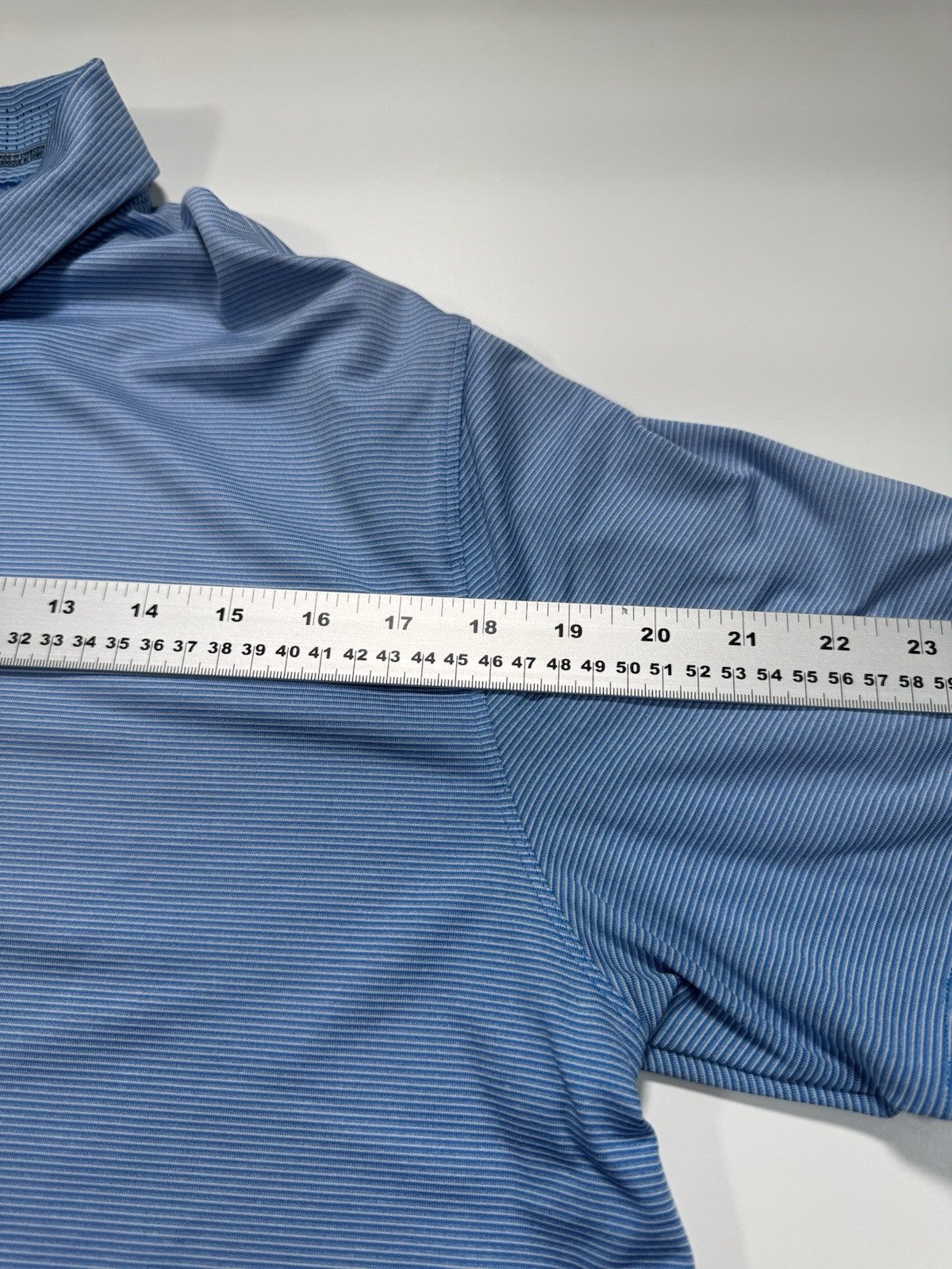 Nike Tiger Woods Collection Shirt Mens Large Blue Striped Snap Button Golf Polo