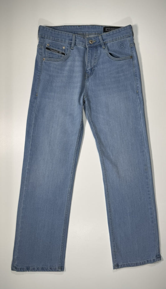 Diesel Jeans Mens 32x30 Blue Wash Regular Straight Button Closure 100% Cotton