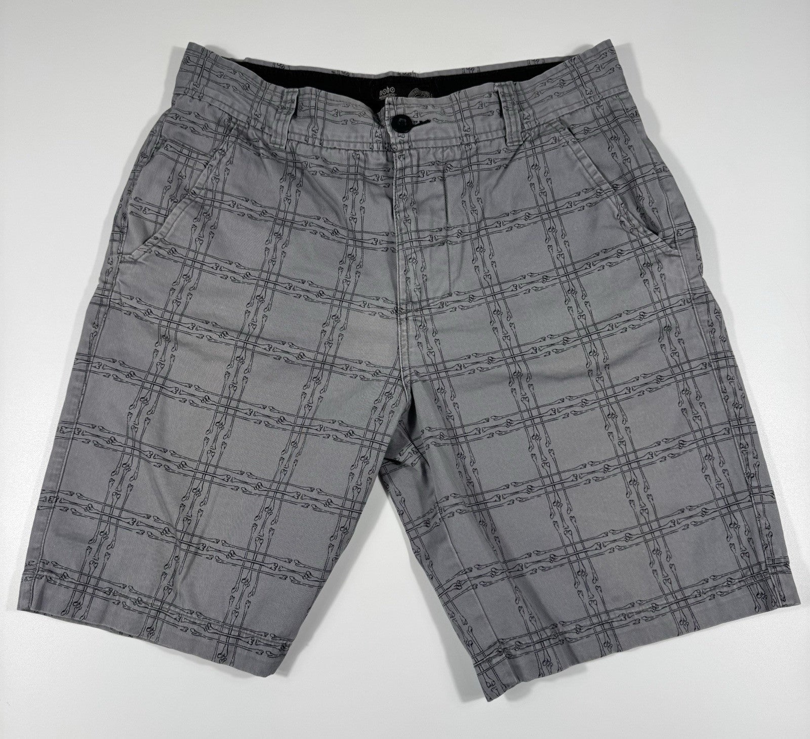 no boundaries Khaki Cargo Shorts Size 36 Bone Pattern Cotton