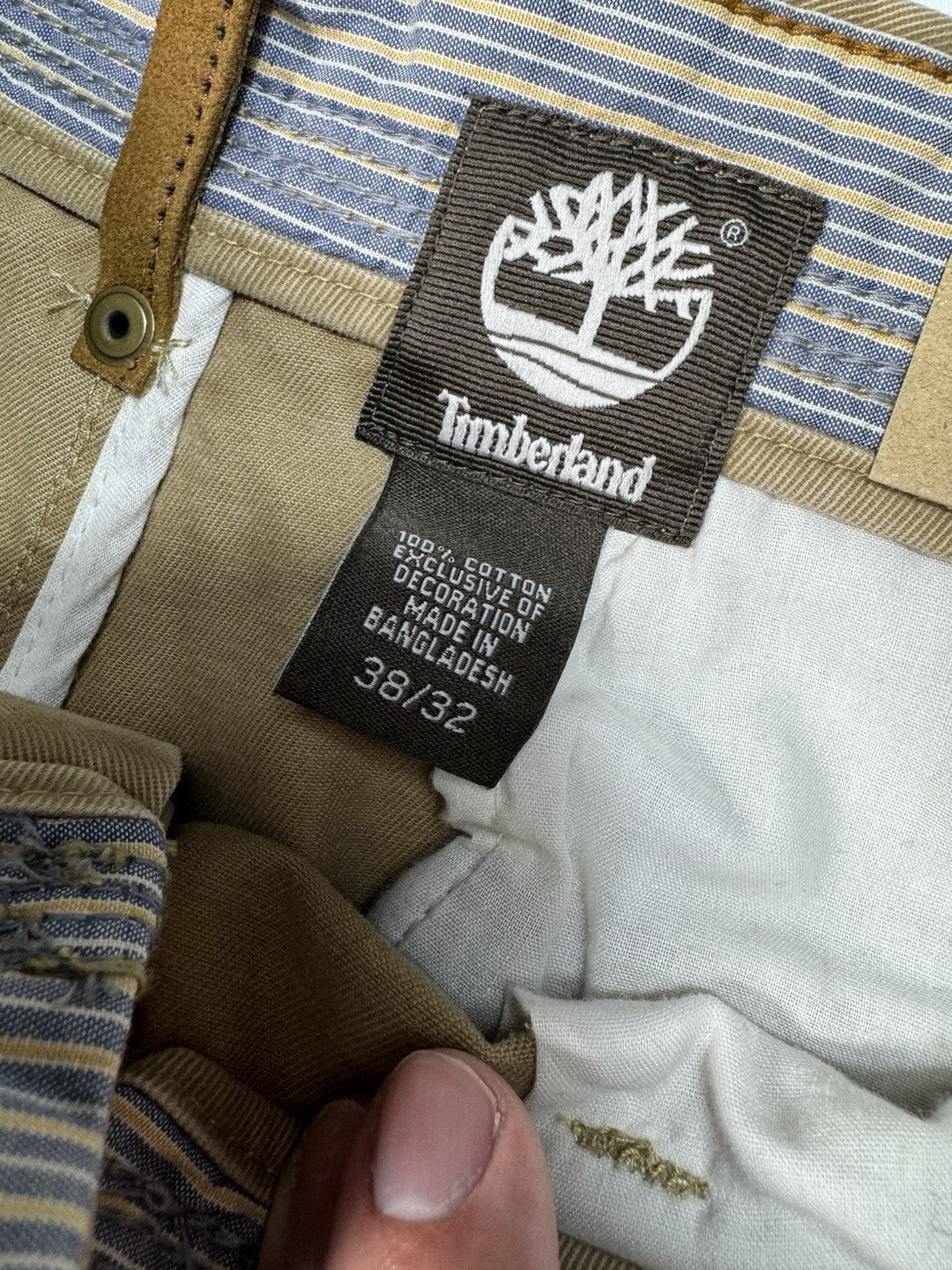 Timberland Flat Front Khaki Pants mens 38x32 Tan Brown Casual Business Work NWT