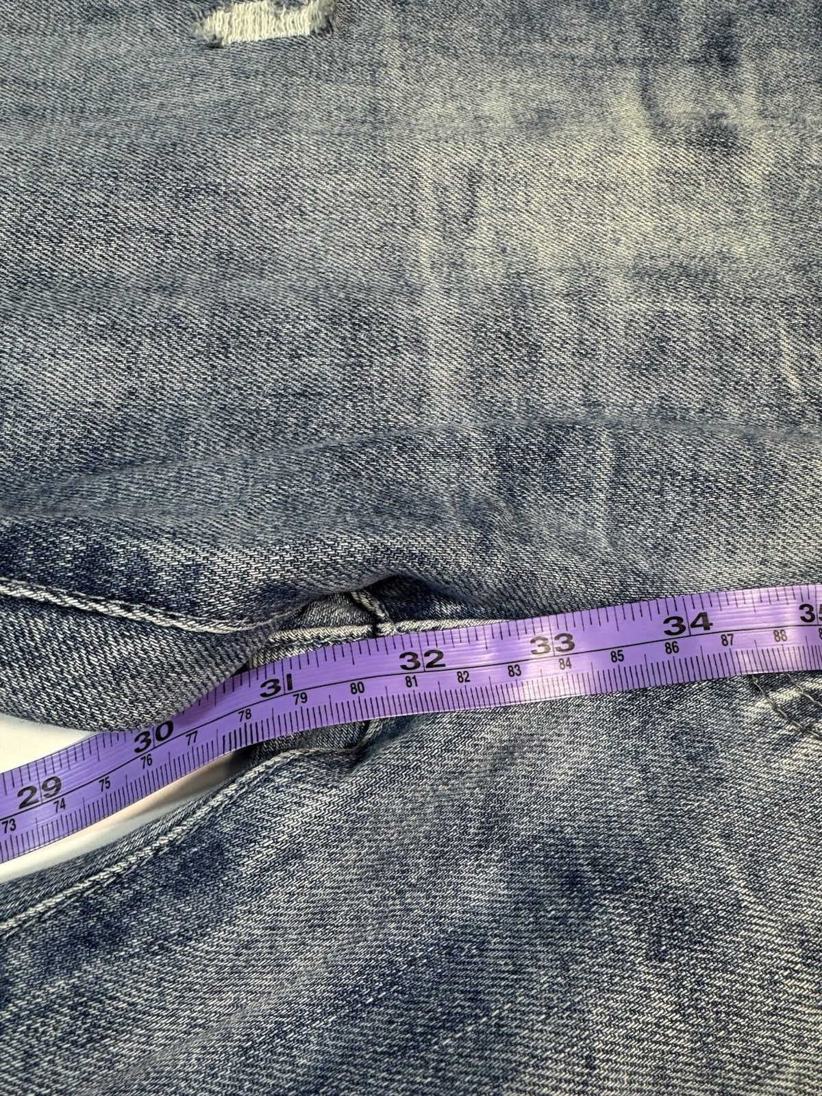 AG Jeans Light Blue Tellis Modern Slim Ag-ed Distressed Denim Jeans 33x32