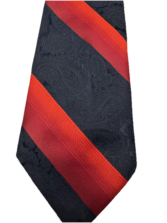 Pierre Cardin Dark Blue Light Blue Red Striped Tie 100% Silk Vtg