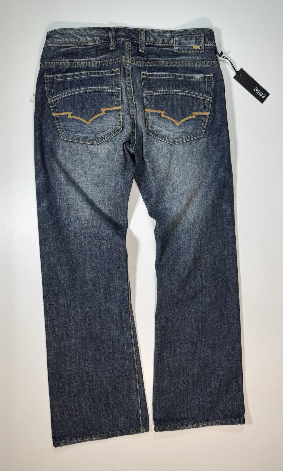 Buffalo David Bitton King Jeans mens 31x34 Blue Low Rise Slim Boot New Msrp 125