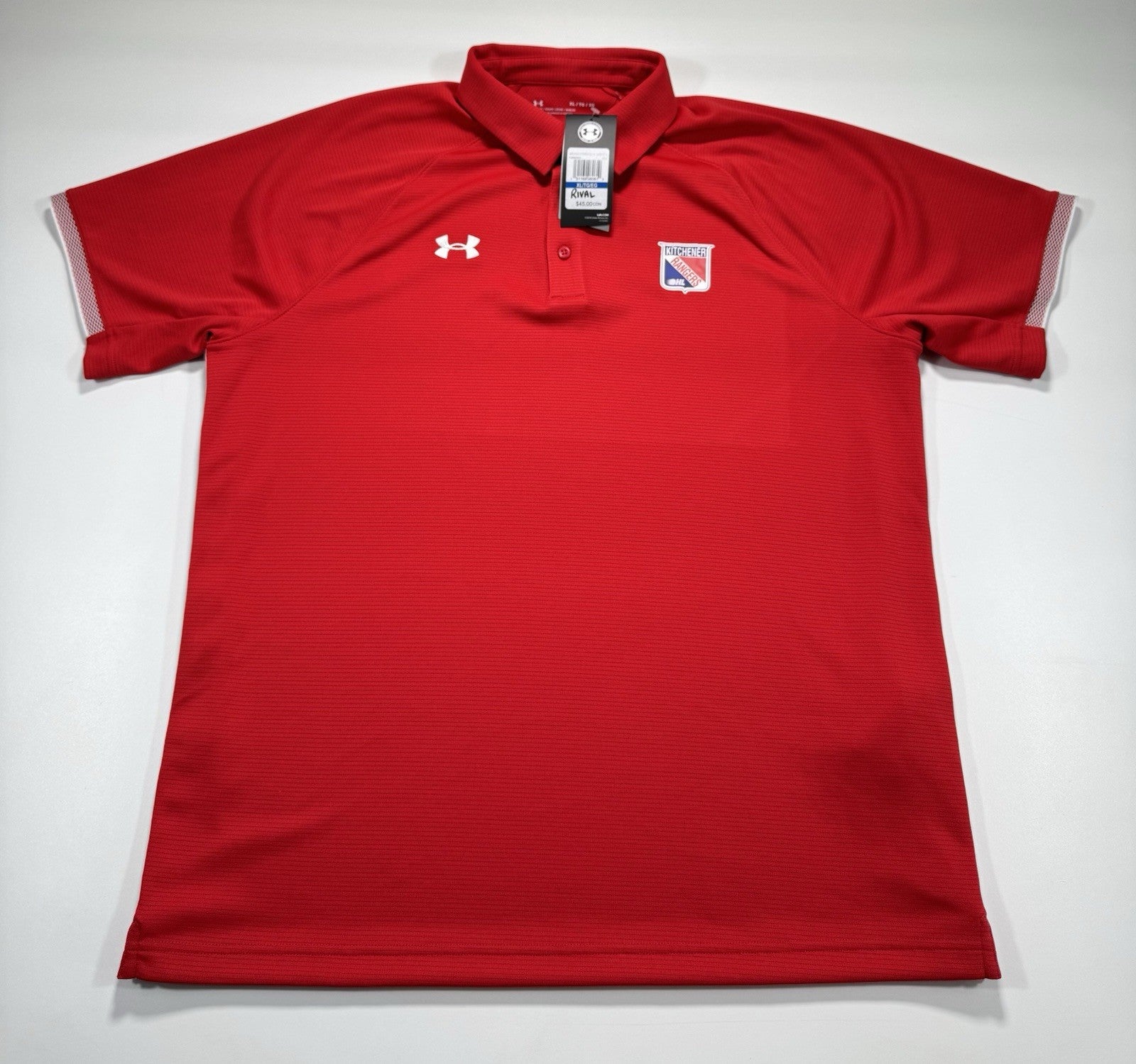 Under Armour Polo Shirt XL Kitchener Rangers Red Golf Heat Gear Brand New