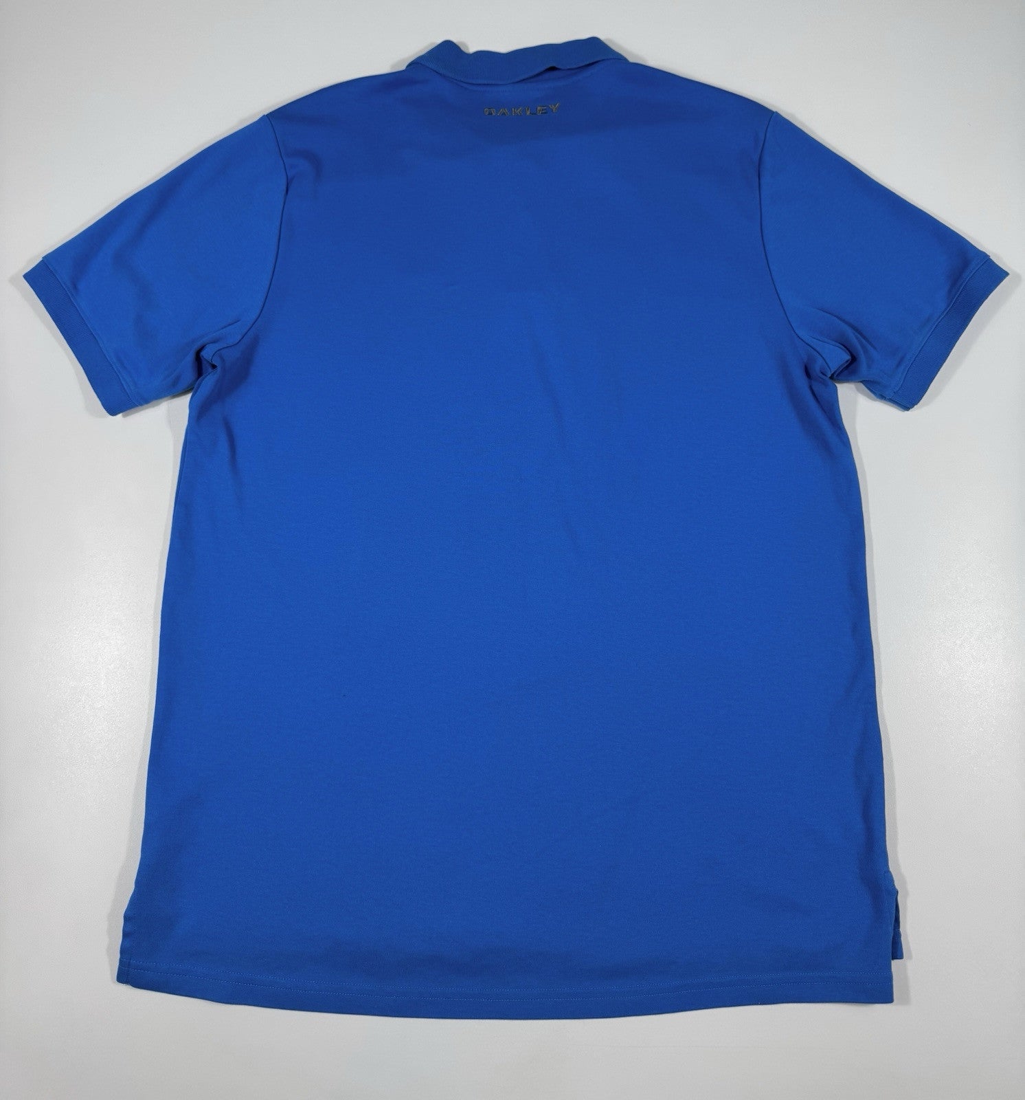 Oakley Regular Fit Button Polo Shirt Short Sleeved Blue Size XL Golf Tennis Mens