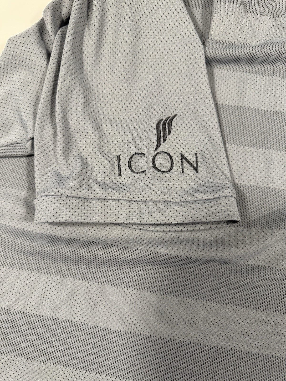 Nike Zonal Cooling Polo Shirt Men’s Size Small Grey Striped Golf Short Sleeved