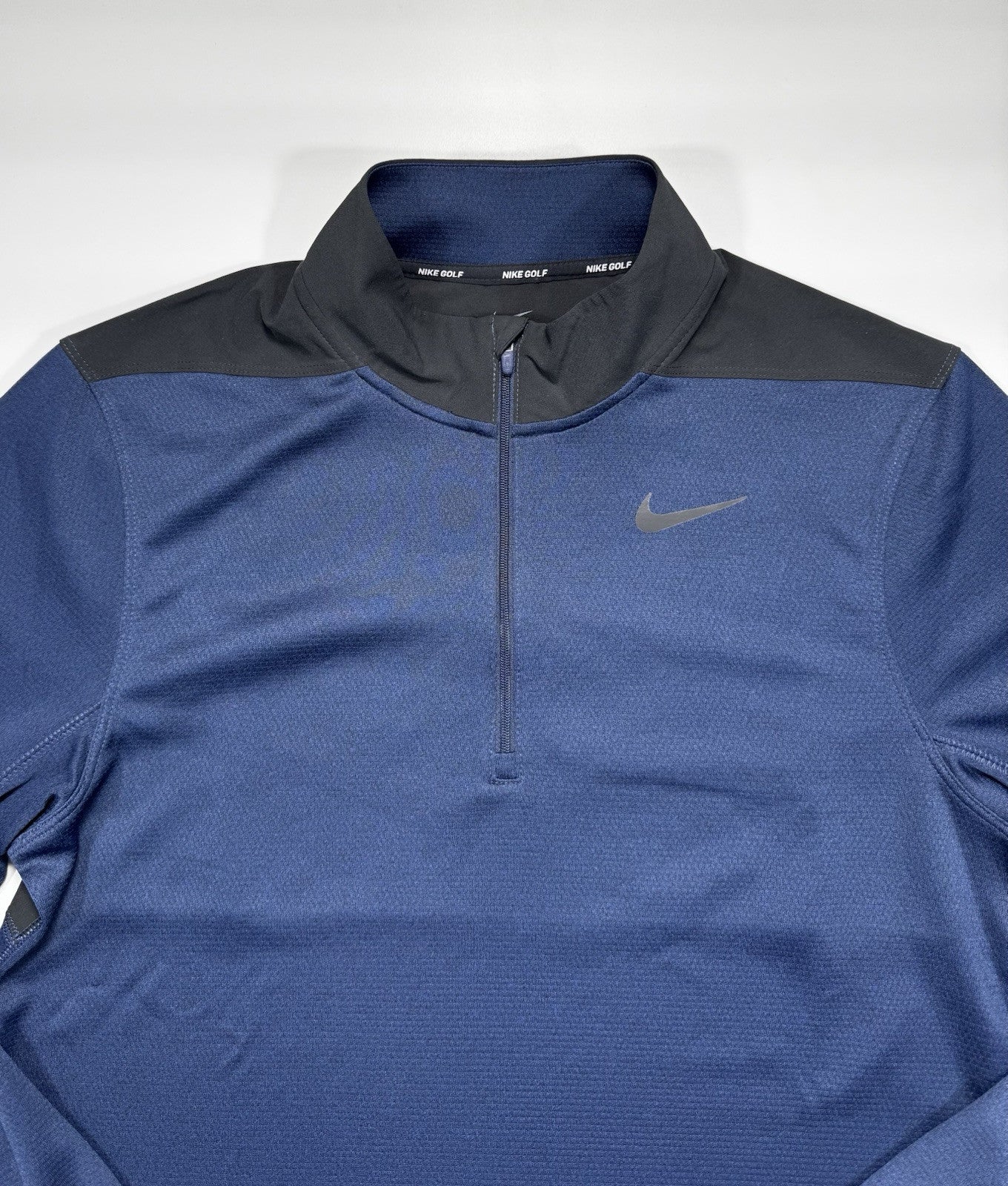 NIKE Golf mens Dri-fit 1/4 Zip Size Small Dark Blue Long Sleeve