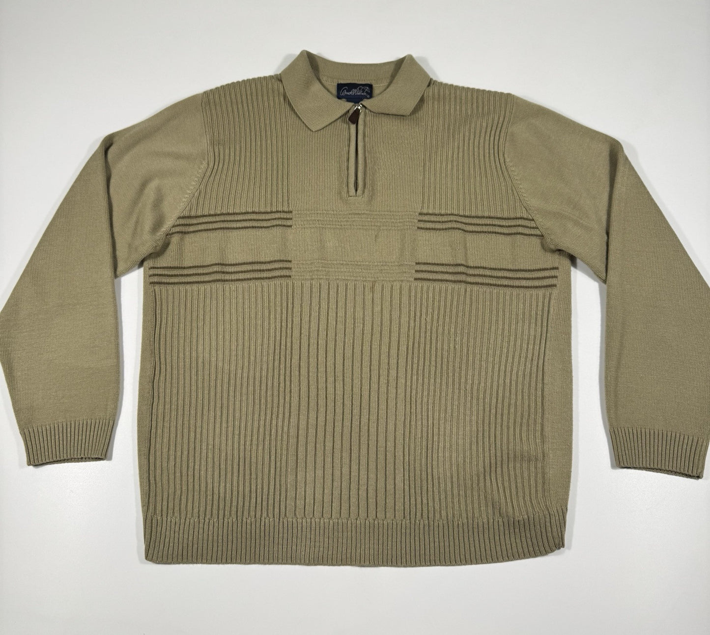 Arnold Palmer Sweater 1/4 Zip  Large Vintage Beige