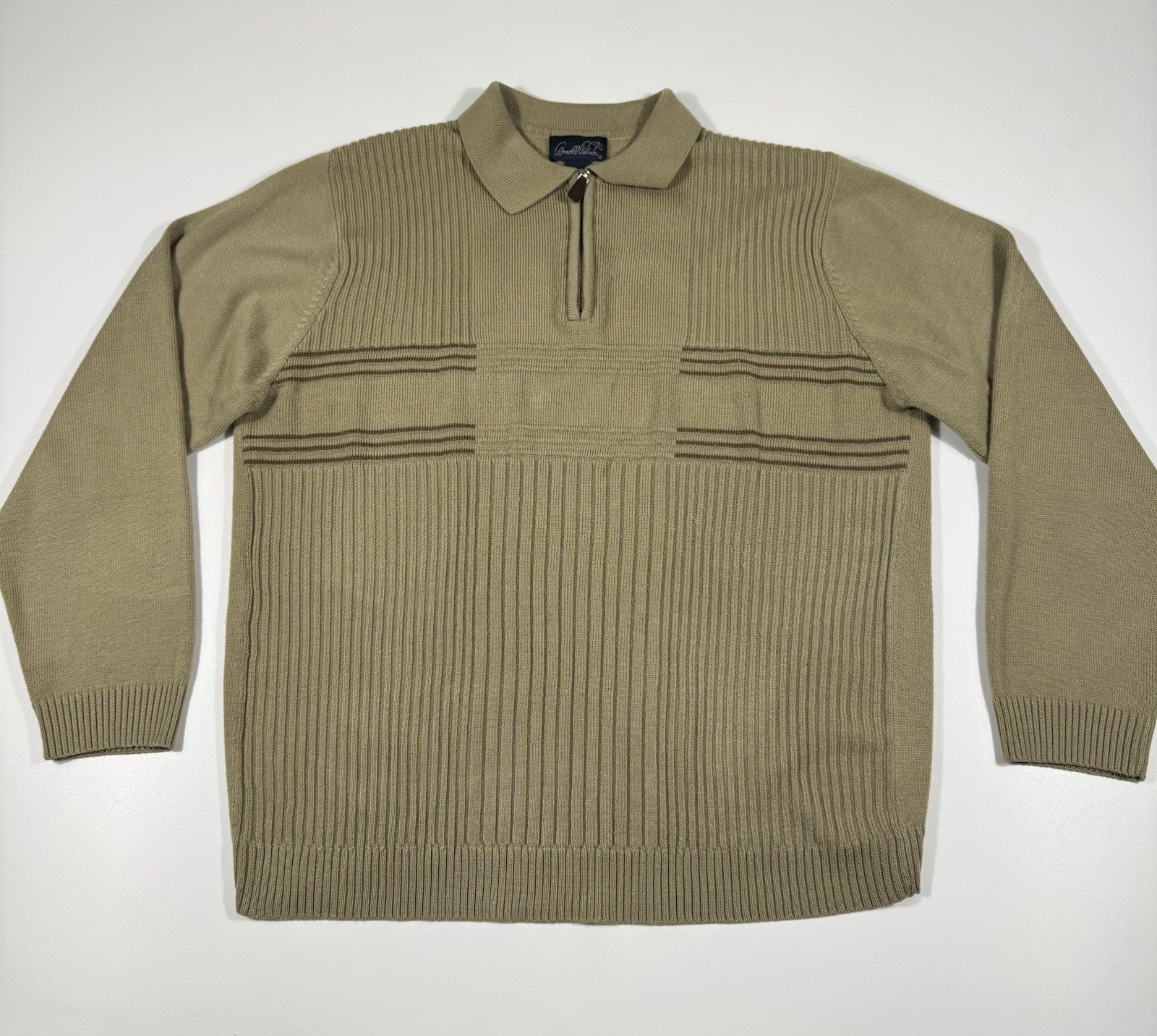 Arnold Palmer Sweater 1/4 Zip  Large Vintage Beige