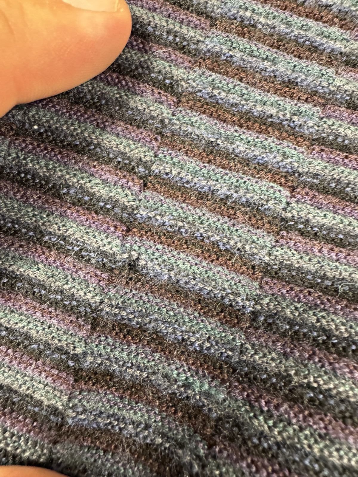 VTG Bachrach Sweater Black Gray Purple Striped Knit Made In Italy Size Small