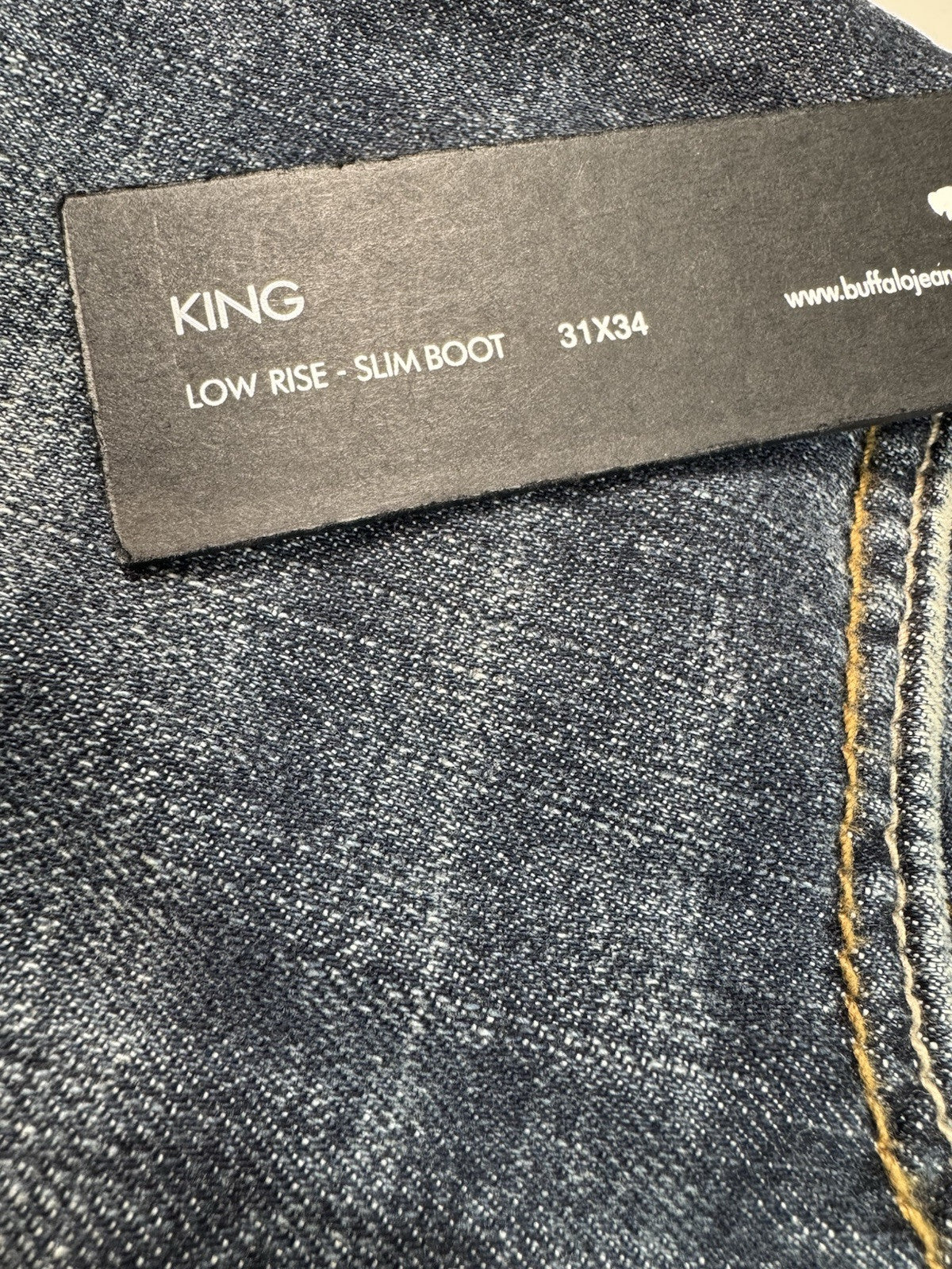 Buffalo David Bitton King Jeans mens 31x34 Blue Low Rise Slim Boot New Msrp 125