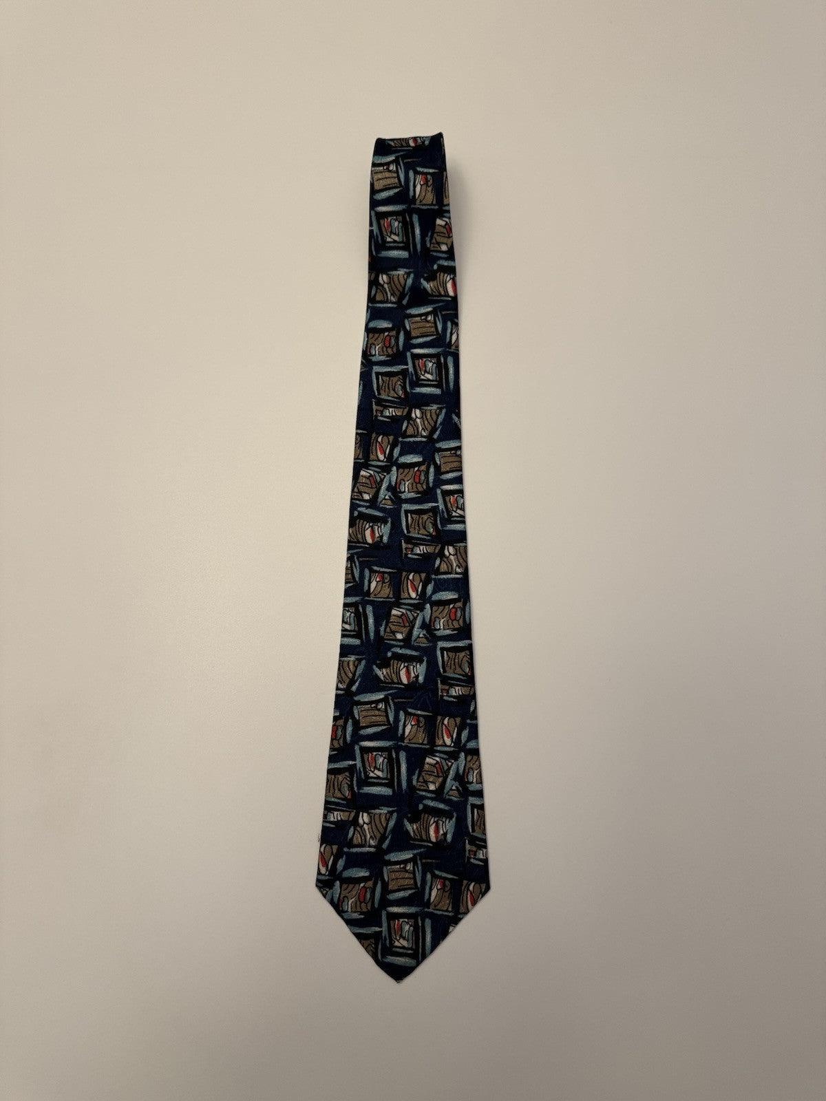 Vintage Johnny Carson Neck Tie Unique Print Made In USA