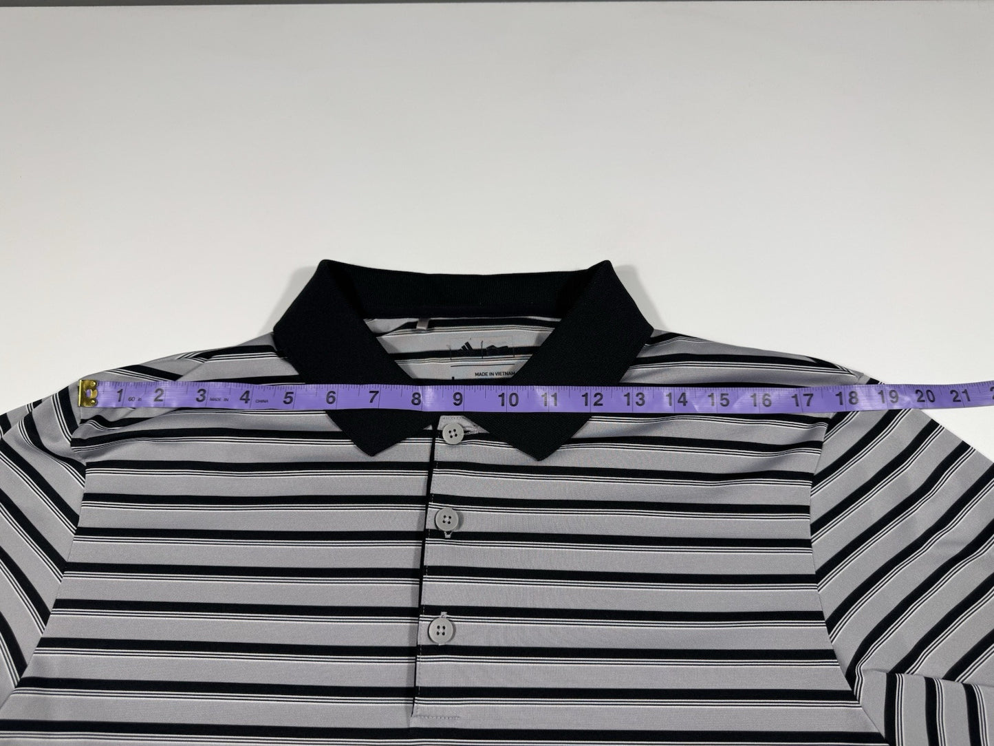 Adidas Mens Climacool Polo Shirt Size Large Grey Golf Striped Performance