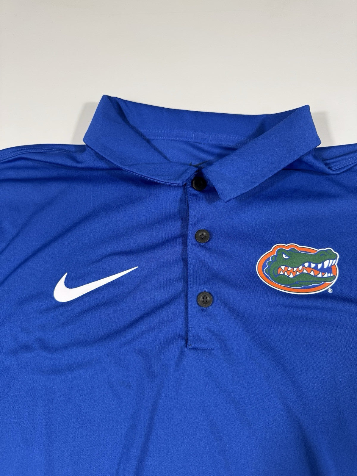 Florida Gators Polo Shirt Medium NIKE Dri Fit NCAA Collage Football Blue