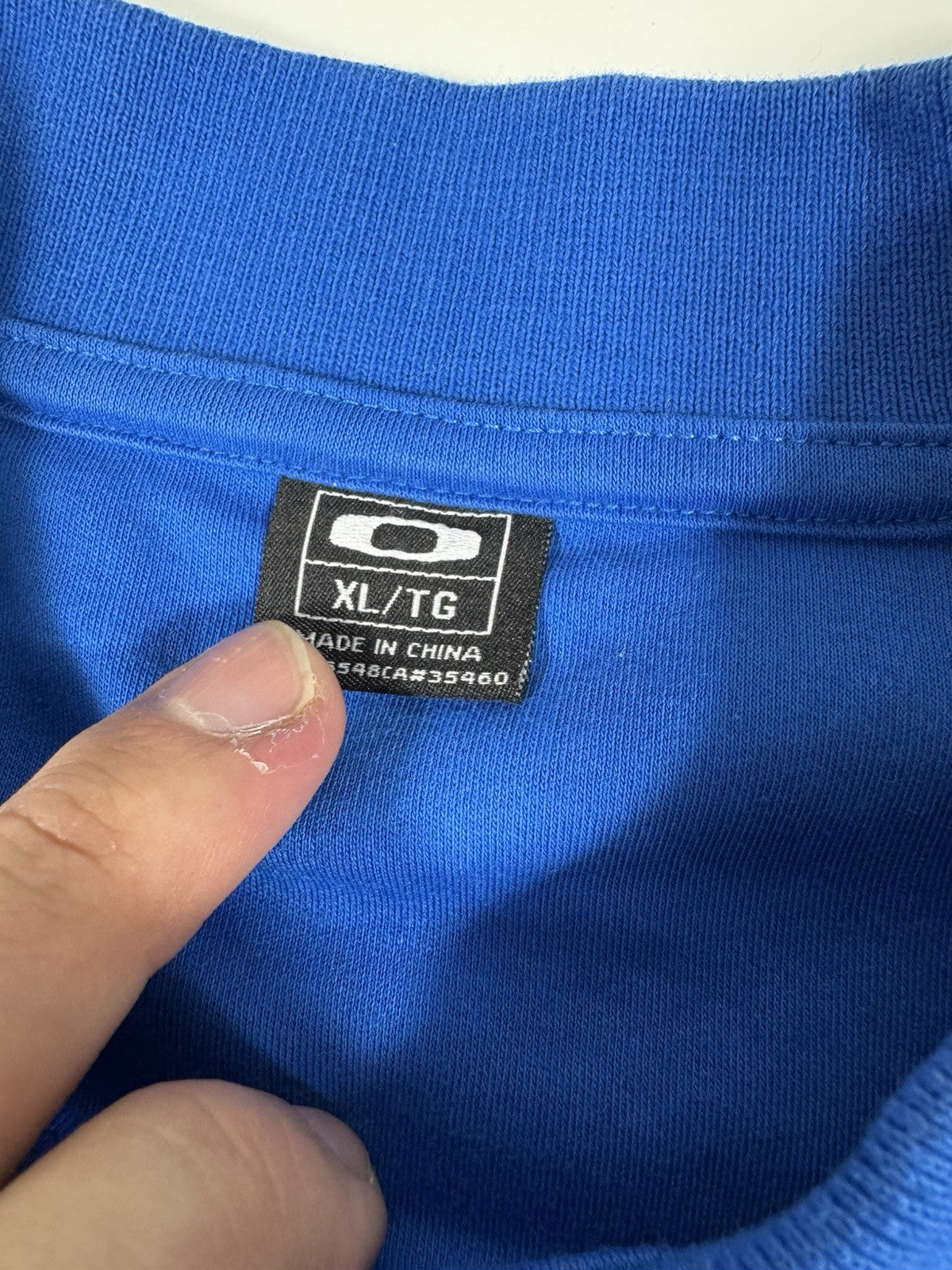 Oakley Regular Fit Button Polo Shirt Short Sleeved Blue Size XL Golf Tennis Mens