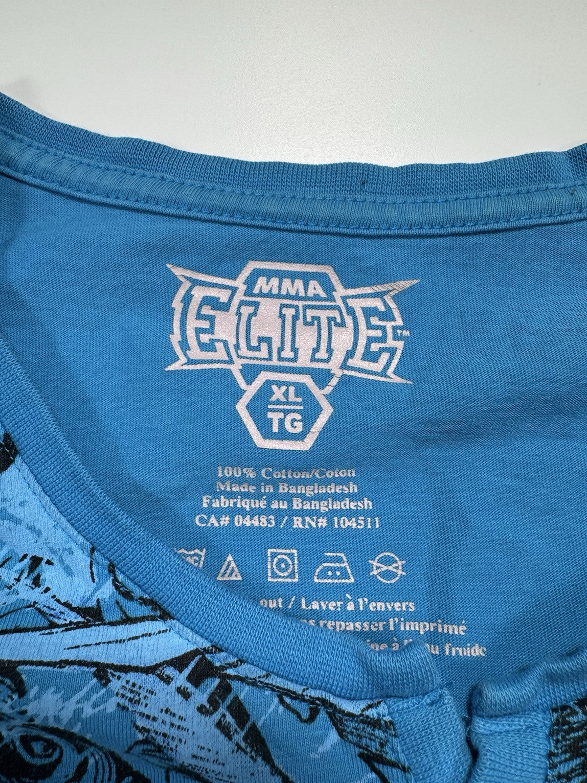 MMA ELITE Blue Cross Church Short Sleeve Y2K T-shirt Mens XL 1/4 Button Up