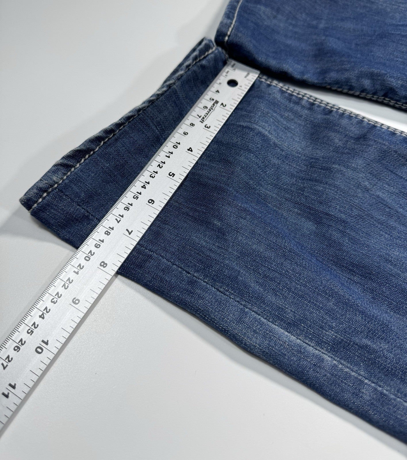 Buffalo David Bitton Evan X Straight mens Blue Jeans Size Distressed 33x34