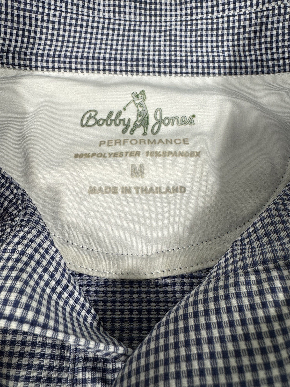 Bobby Jones Golf Polo Shirt Mens Medium Stretch Performance Plaid