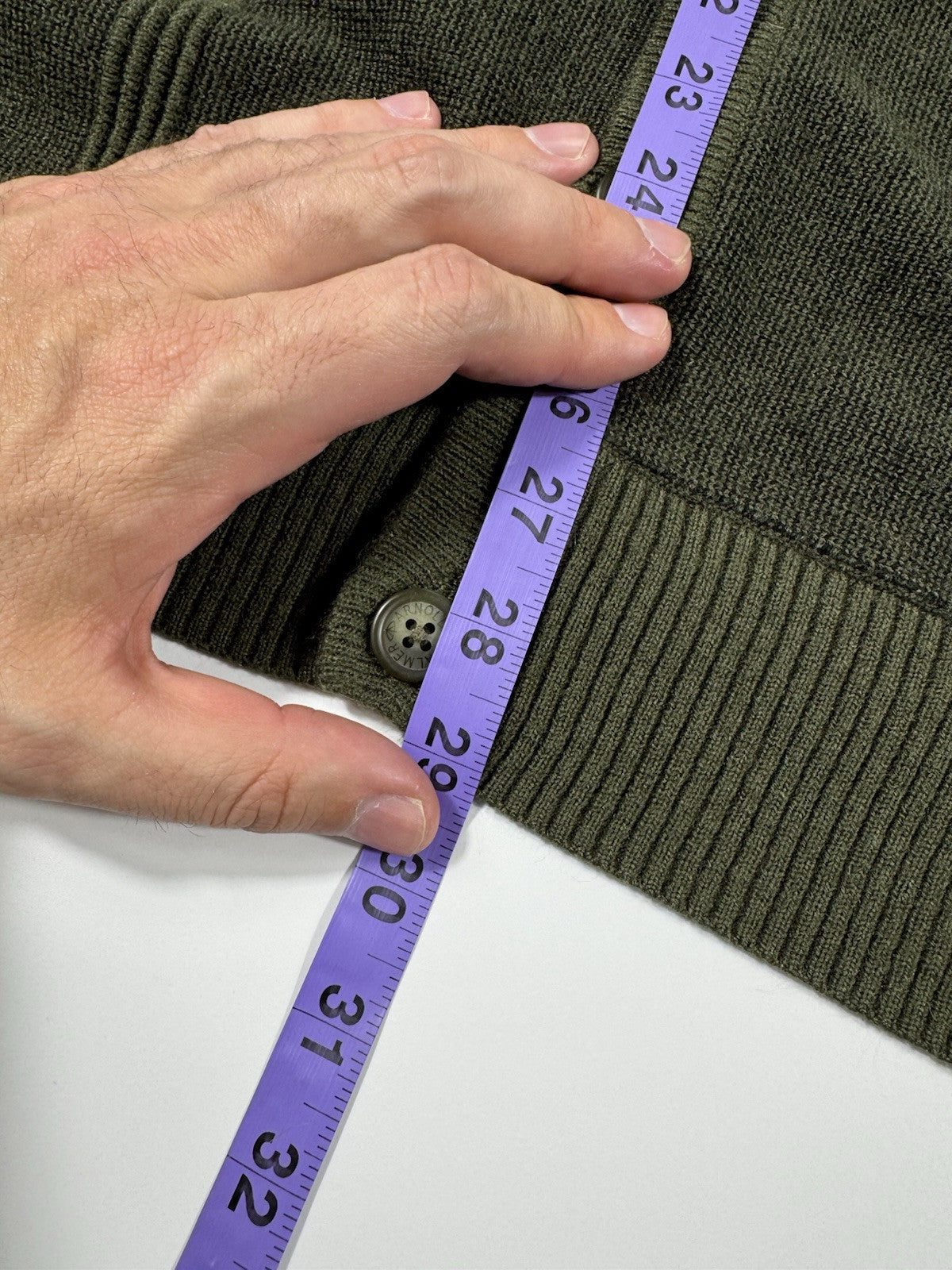 Arnold Palmer L Washable Green Acrylic Cardigan Sweater Pockets Grampa