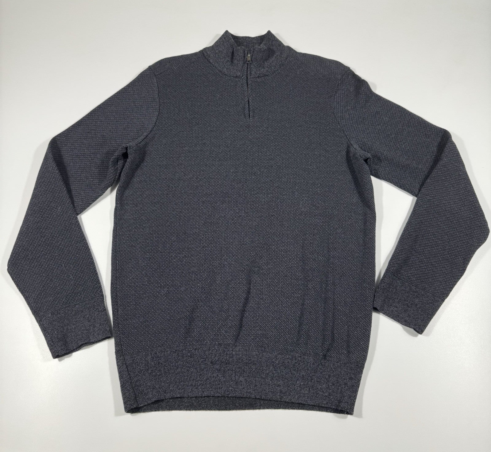 Robert Graham 1/4 Zip Pullover Sweater Men’s Size L Dark Gray