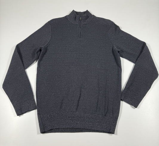 Robert Graham 1/4 Zip Pullover Sweater Men’s Size L Dark Gray