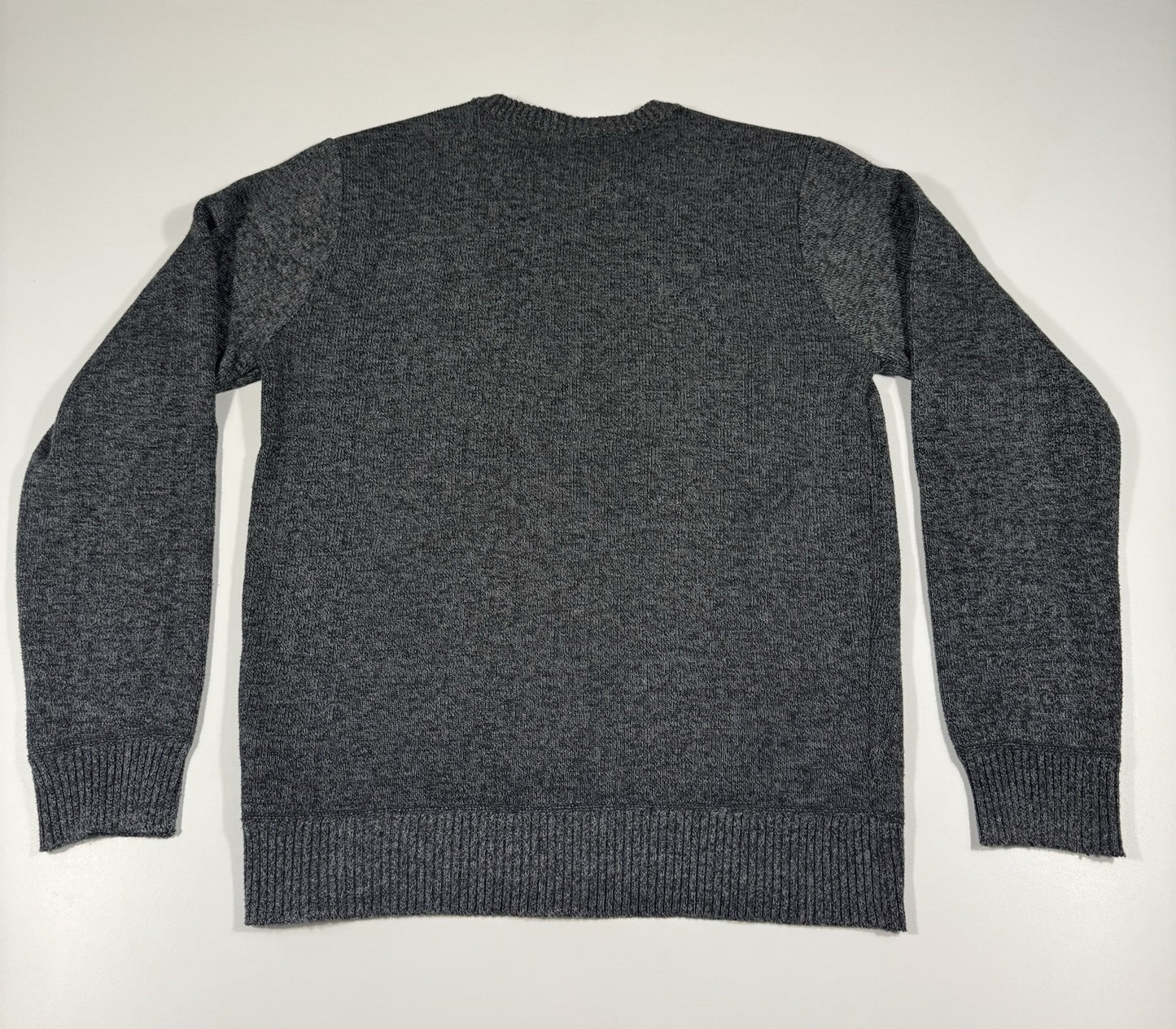 Buffalo David Bitton mens Crewneck Pullover Gray Knit Size Medium Patch Accents