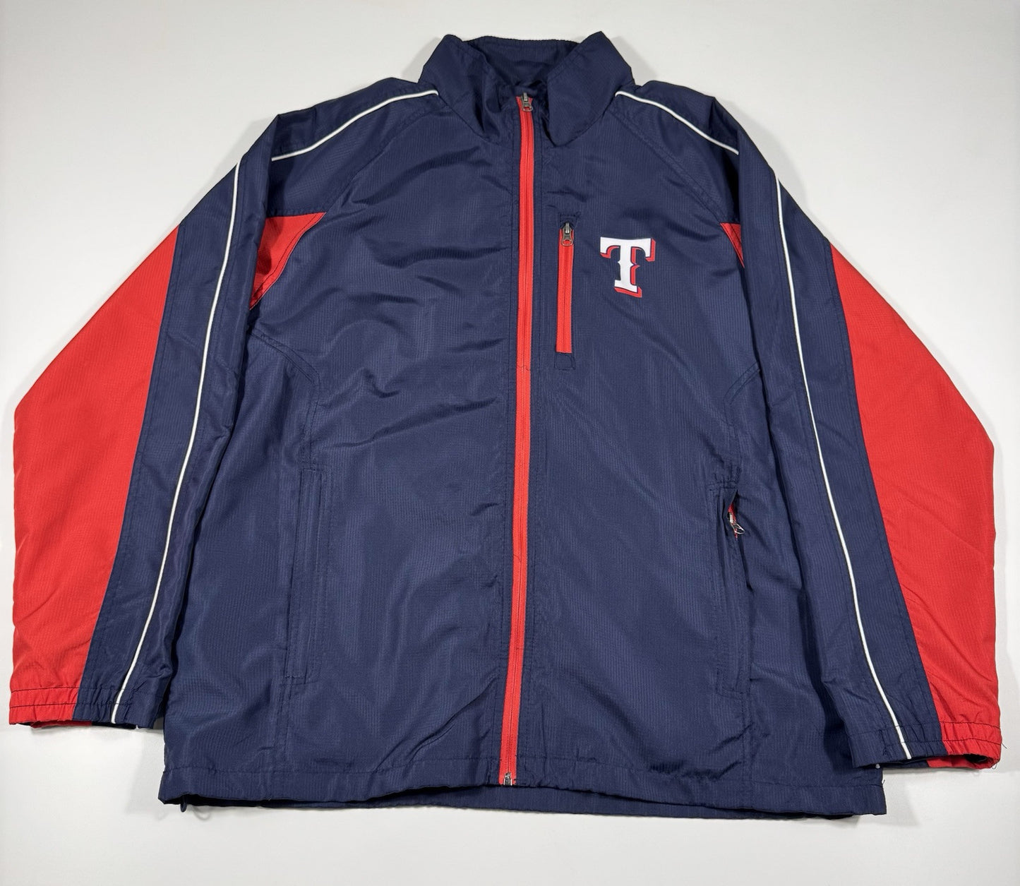 Texas Rangers Genuine Merchandise Full Zip Jacket Men’s Large Blue Red MLB