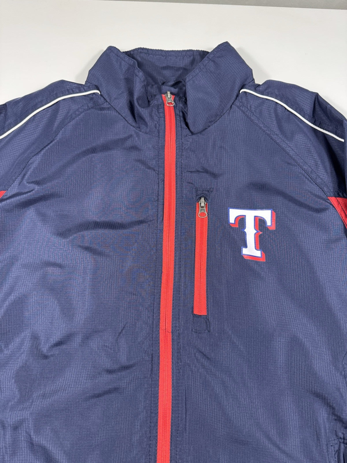 Texas Rangers Genuine Merchandise Full Zip Jacket Men’s Large Blue Red MLB