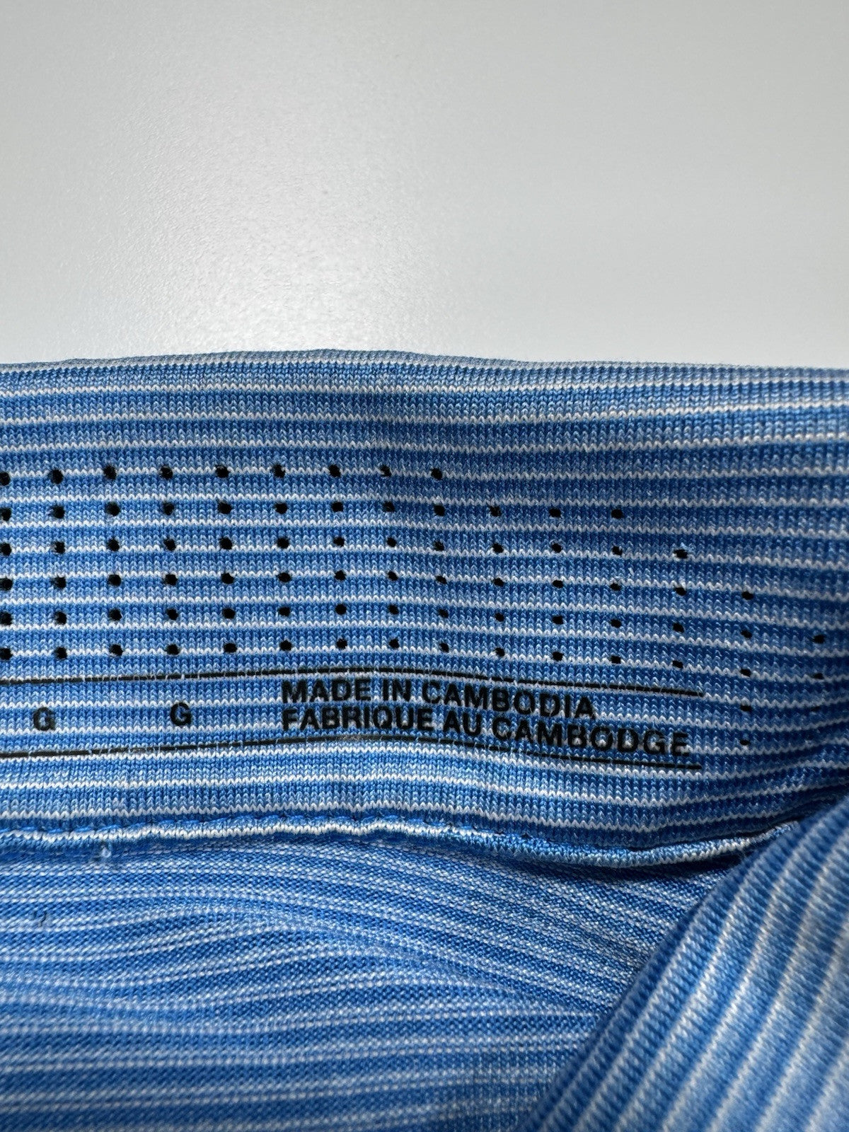 Nike Tiger Woods Collection Shirt Mens Large Blue Striped Snap Button Golf Polo