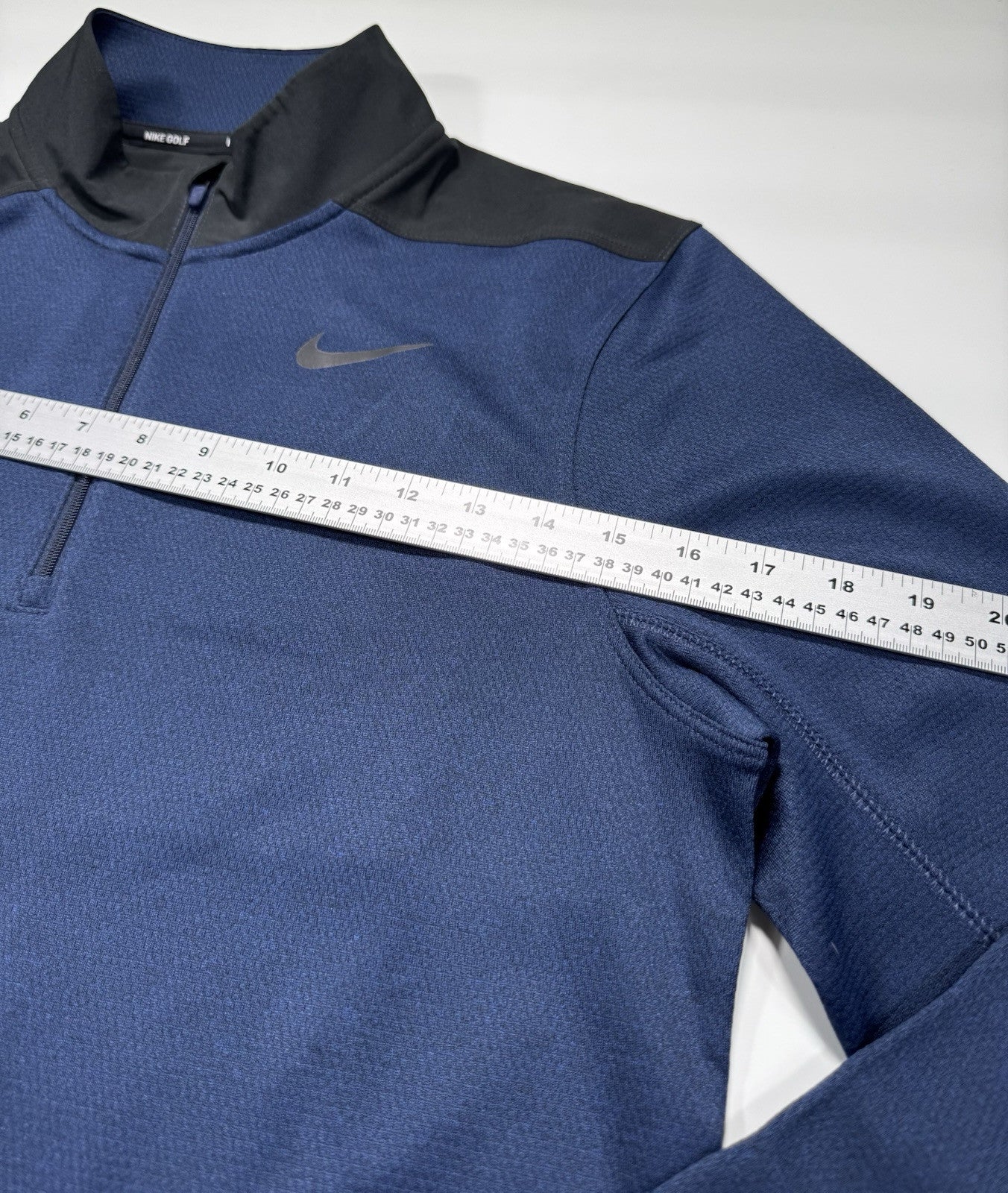 NIKE Golf mens Dri-fit 1/4 Zip Size Small Dark Blue Long Sleeve