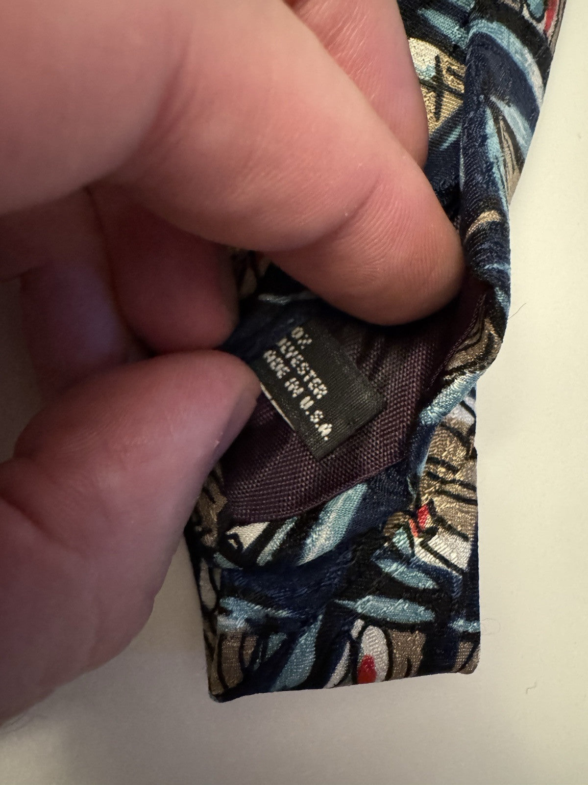 Vintage Johnny Carson Neck Tie Unique Print Made In USA