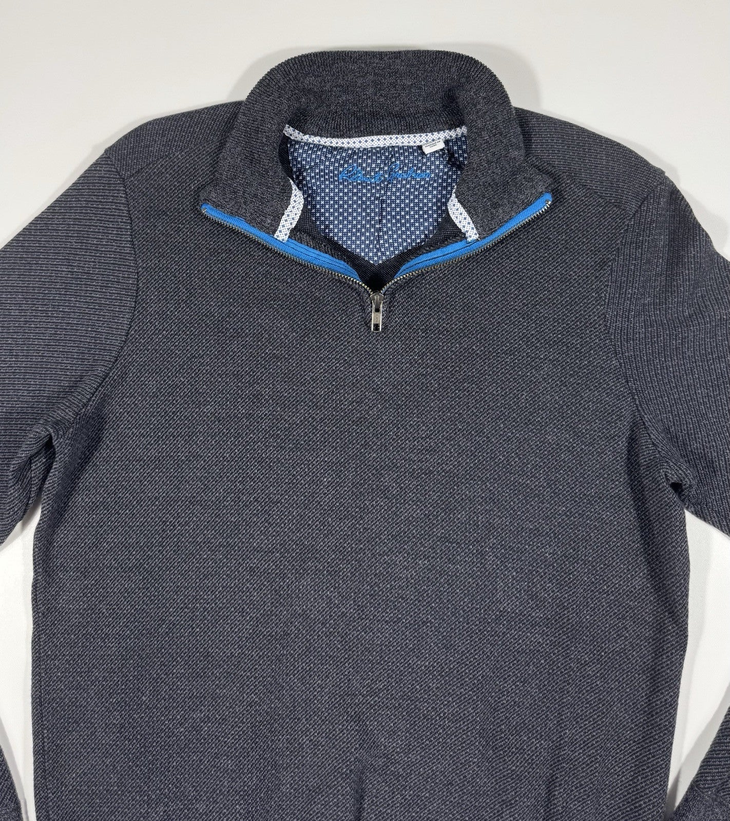 Robert Graham 1/4 Zip Pullover Sweater Men’s Size L Dark Gray