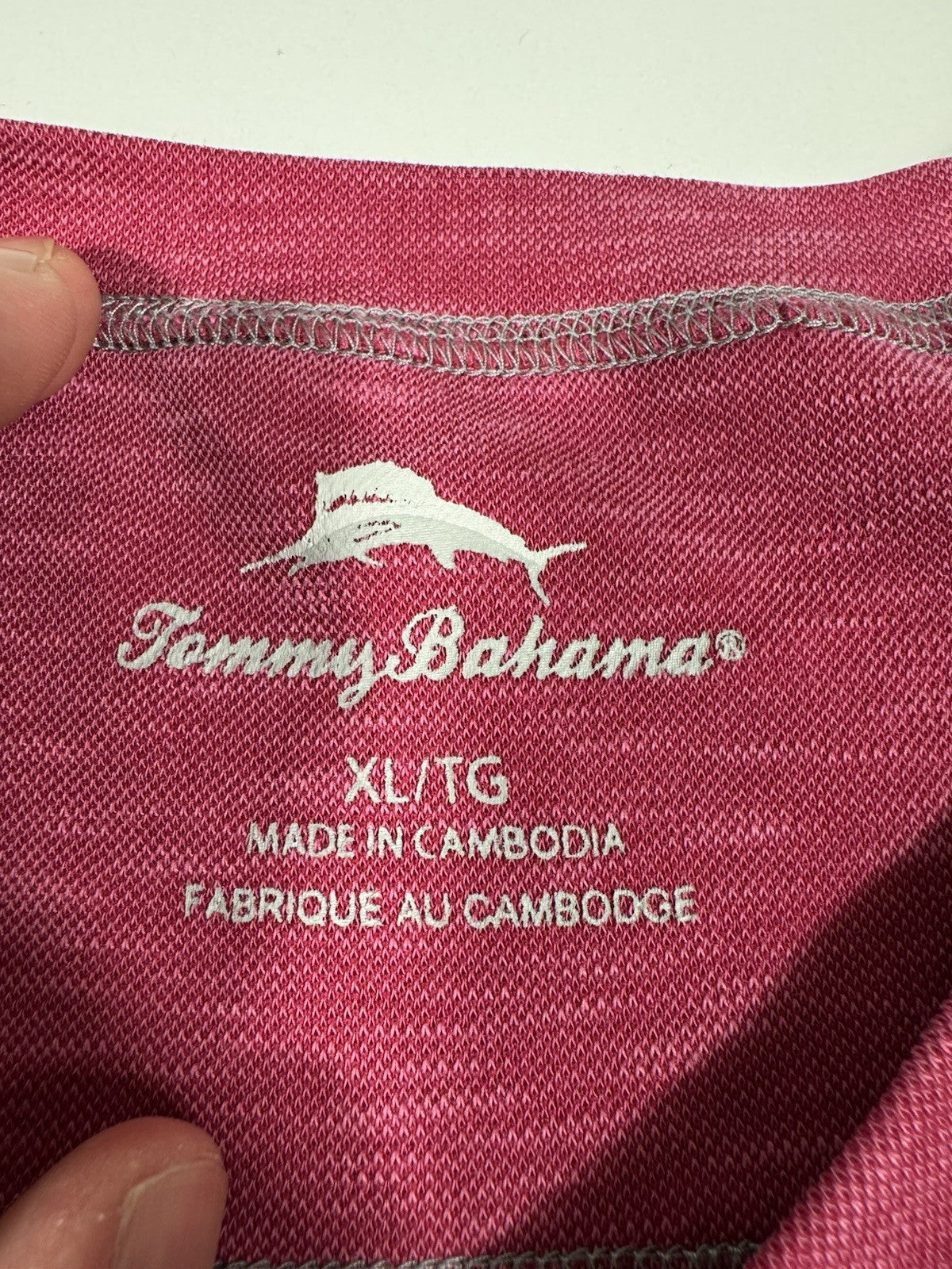 Tommy Bahama mens Size XL Pink Short Sleeve Modal Blend Tee Casual