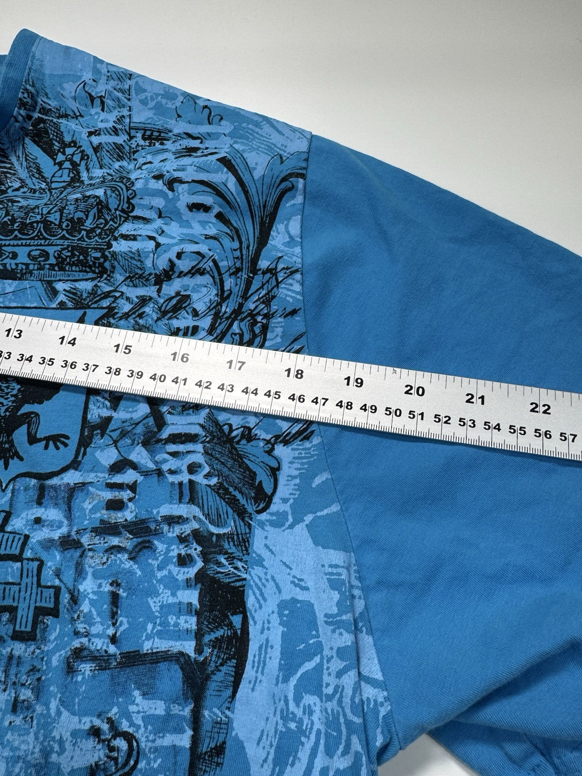 MMA ELITE Blue Cross Church Short Sleeve Y2K T-shirt Mens XL 1/4 Button Up