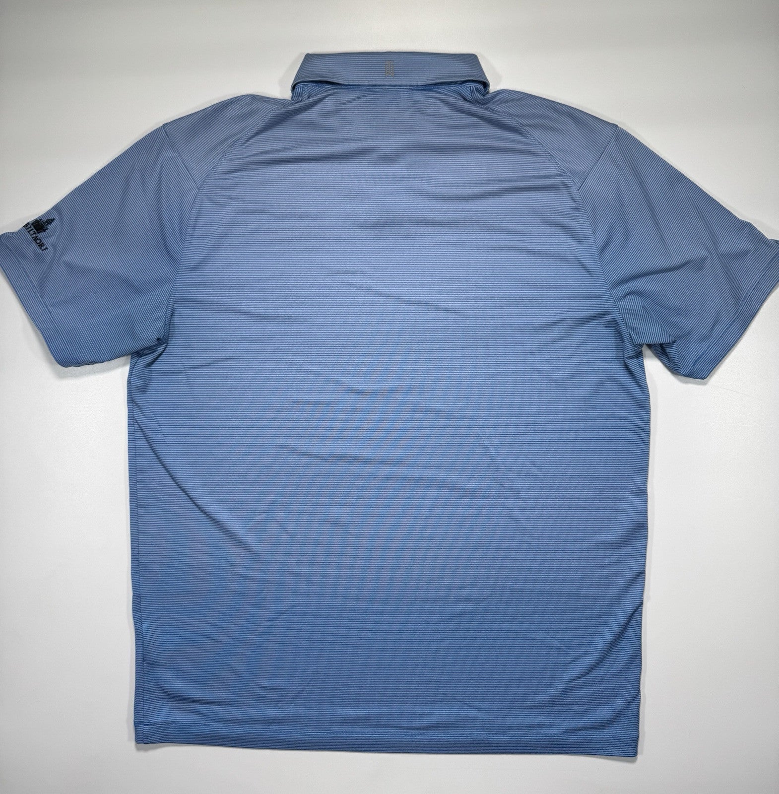 Nike Tiger Woods Collection Shirt Mens Large Blue Striped Snap Button Golf Polo